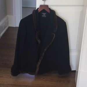 Ellen Tracy wool and fur jacket